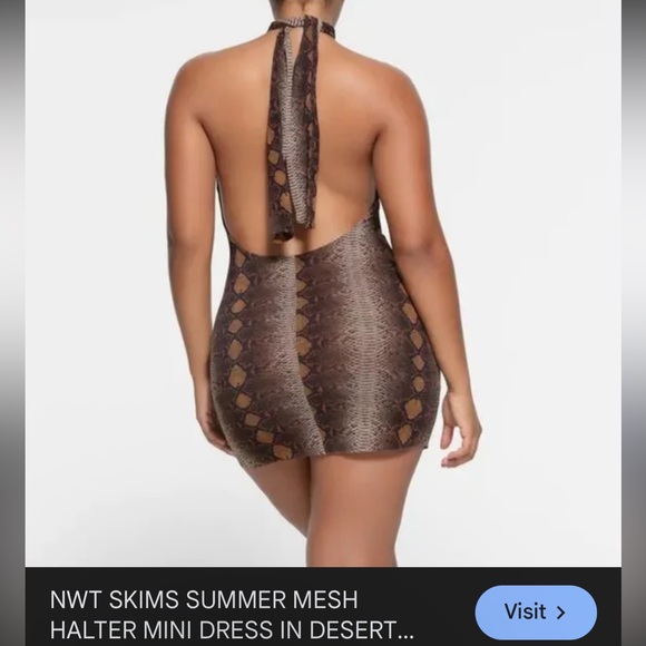 SKIMS Desert Snake Print Halter Mini Dress - Picture 4 of 10